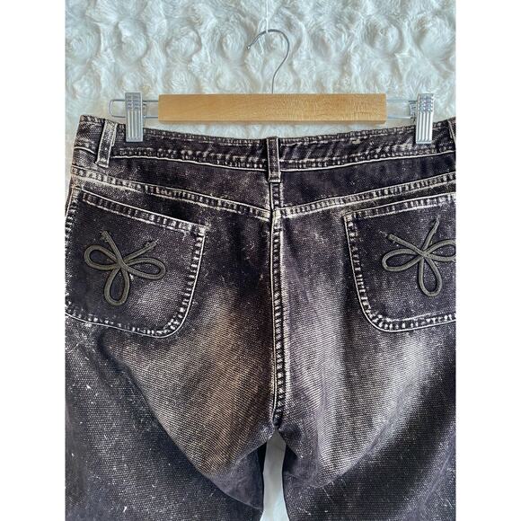NWT BISCOTE Paris Brown Flock jeans embellished with cording size EU42/US 10 - Picture 8 of 10